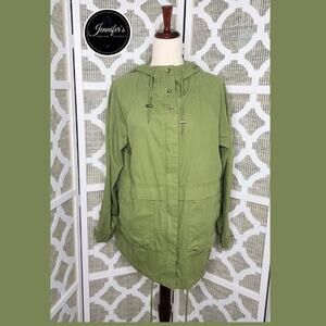 Forever 21 Women's Oversized Army Green Hooded Utility Jacket Size S